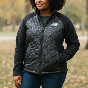 New Balance Fleece Jacket Women’s Size XL Quilted Puffer Sweatshirt Full Zip